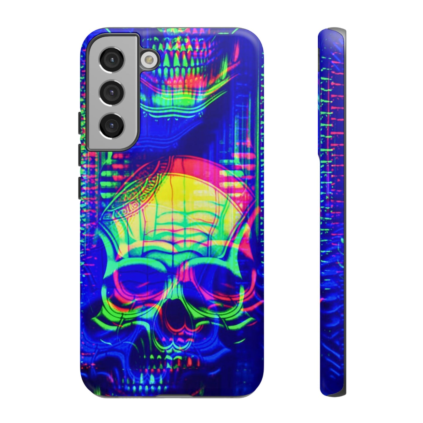 Phone Case - Bright Colorful Jittery Skull Design - NecroGrip