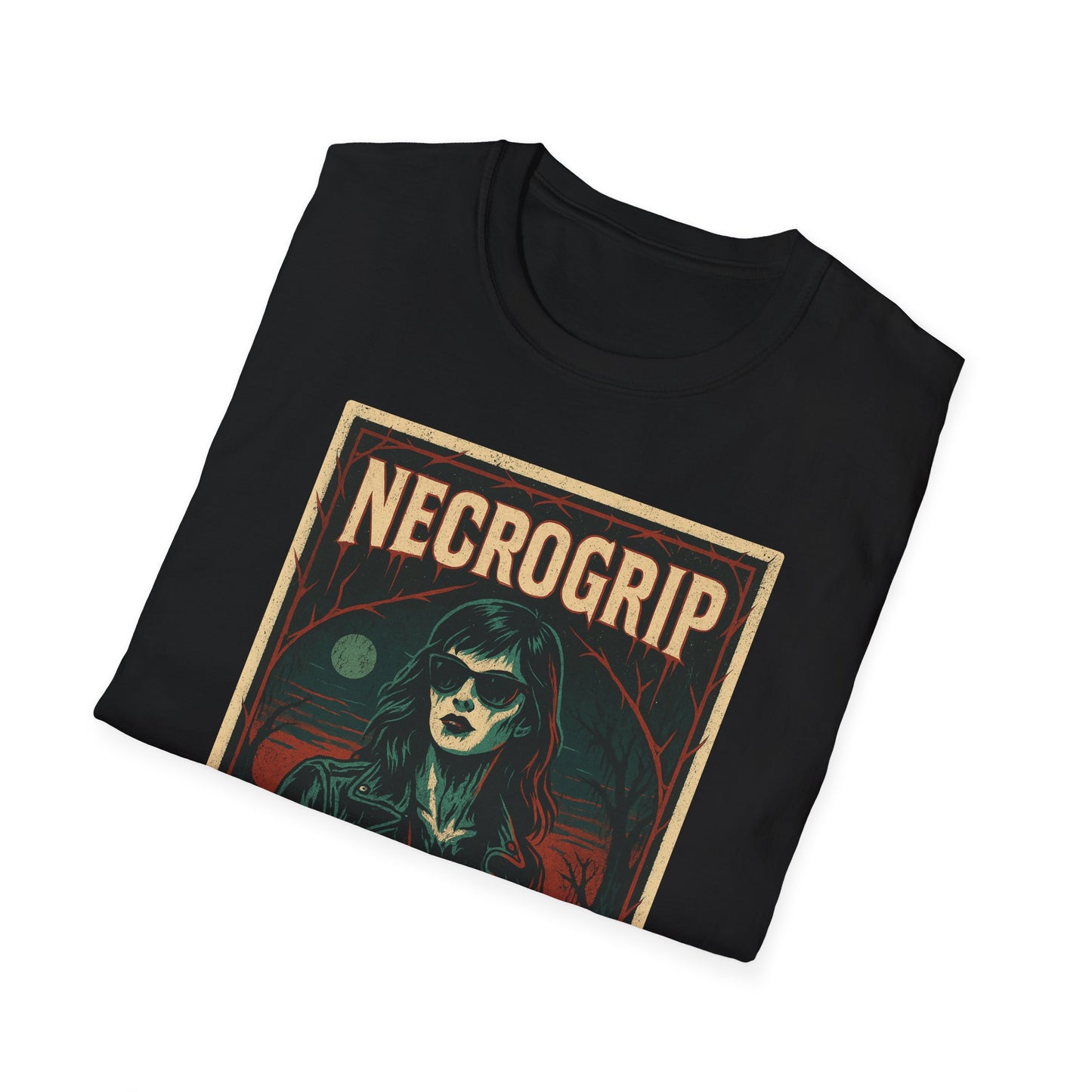 NecroGrip “Dead Company” Gildan Softstyle horror t-shirt in black – vintage-style gothic streetwear