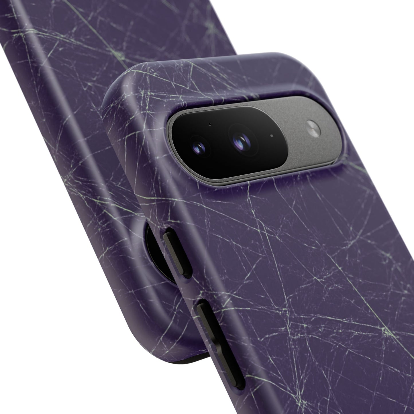 Fragmented impact-resistant phone case with cracked-glass design by NecroGrip.