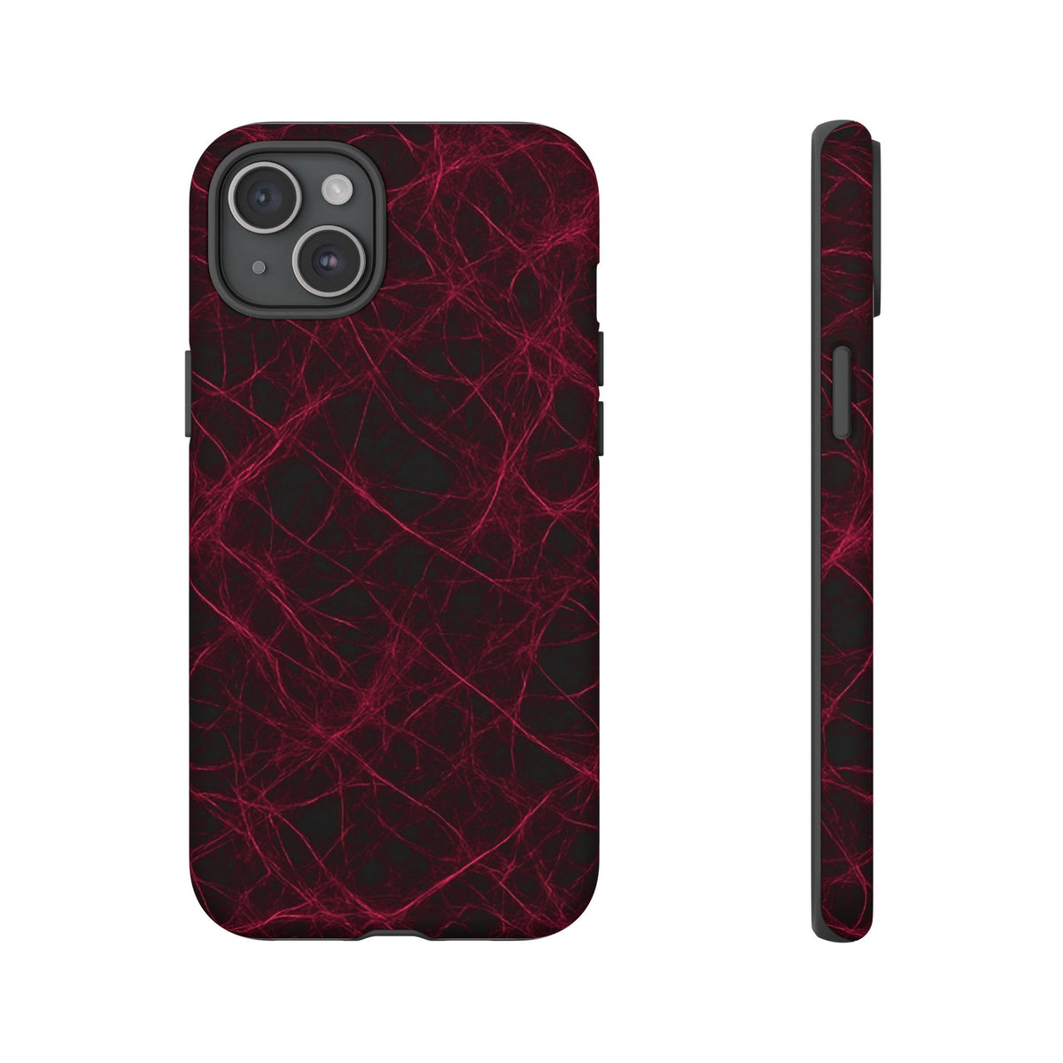 Crimson Synapse – Impact-Resistant Tough Phone Case for iPhone, Samsung & Google Pixel | NecroGrip