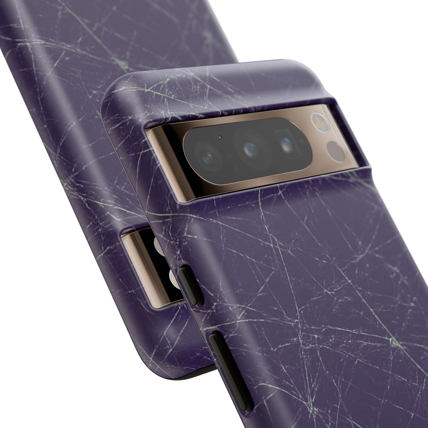 Fragmented impact-resistant phone case with cracked-glass design by NecroGrip.