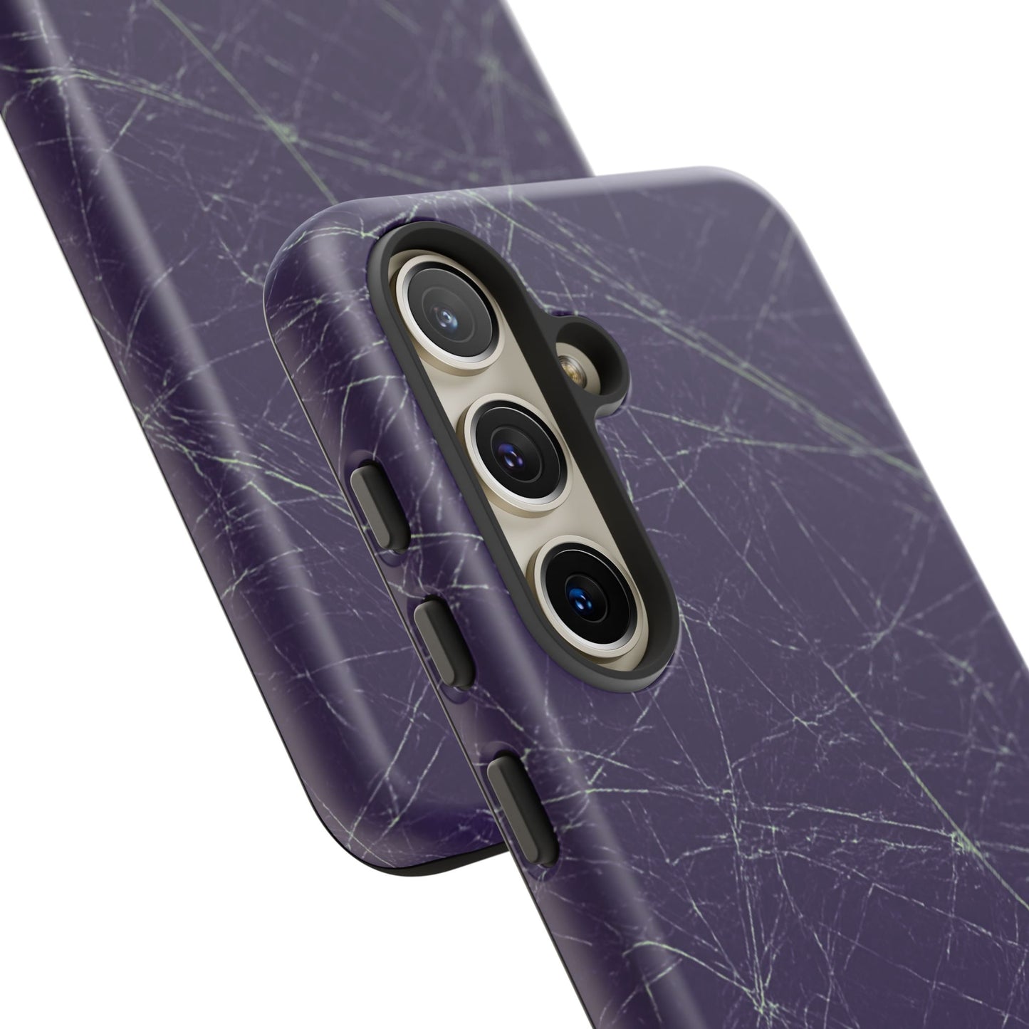 Fragmented impact-resistant phone case with cracked-glass design by NecroGrip.
