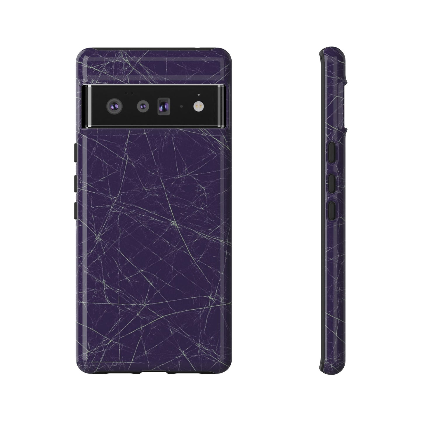 Fragmented impact-resistant phone case with cracked-glass design by NecroGrip.