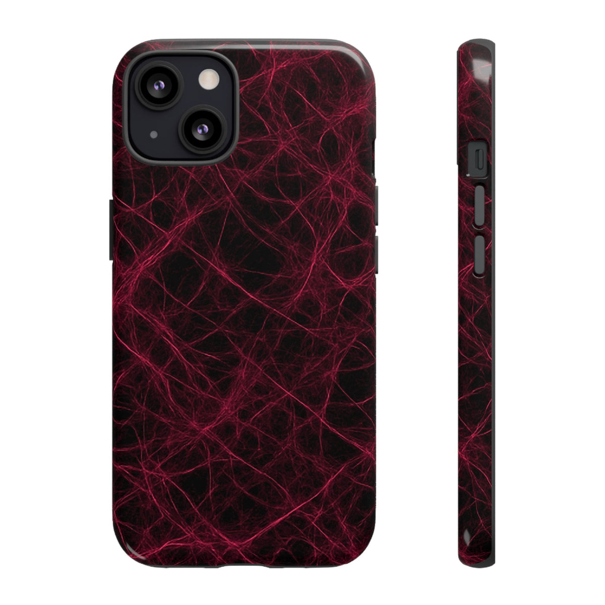 Crimson Synapse – Impact-Resistant Tough Phone Case for iPhone, Samsung & Google Pixel | NecroGrip