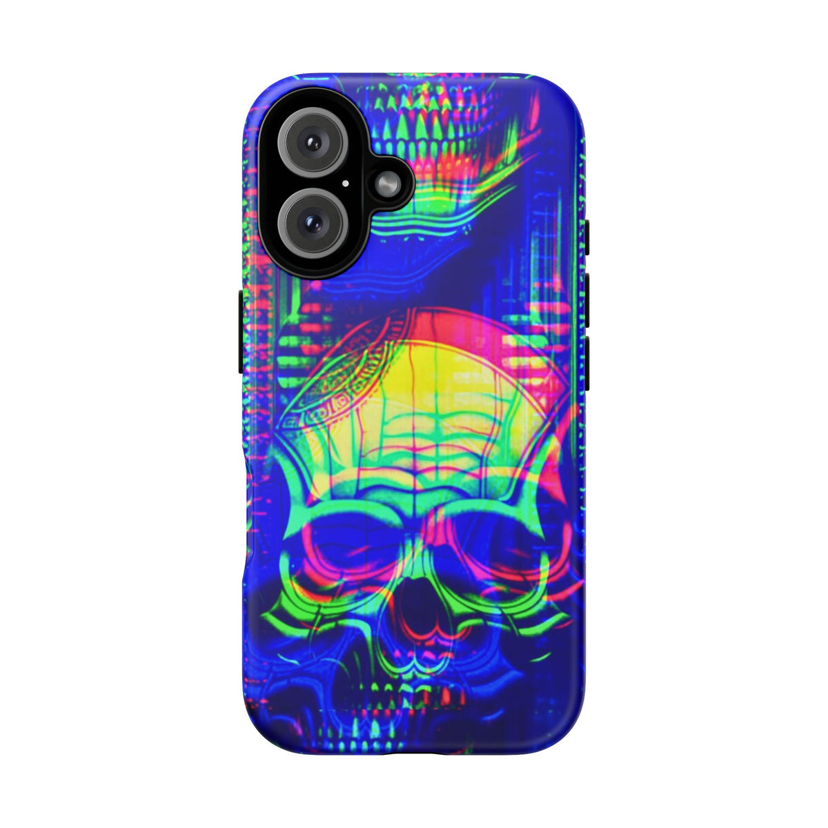 Phone Case - Bright Colorful Jittery Skull Design - NecroGrip