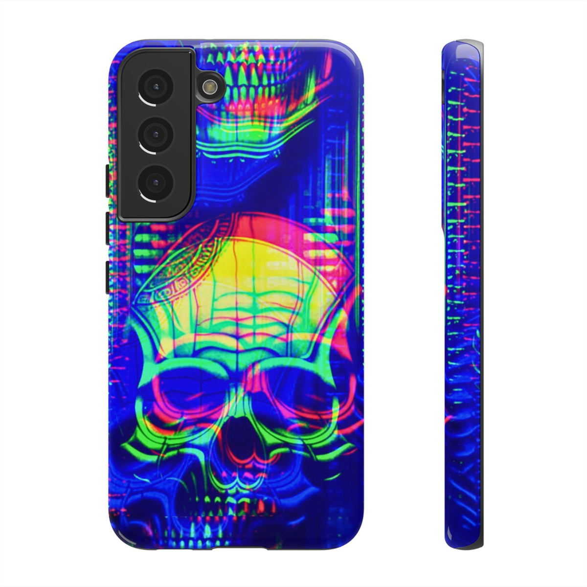Phone Case - Bright Colorful Jittery Skull Design - NecroGrip
