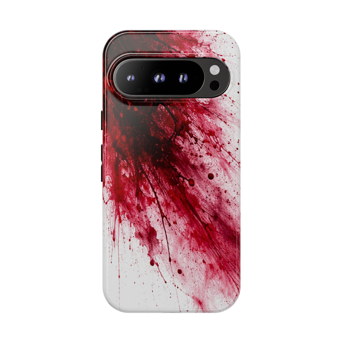 Phone case with red and white abstract design by necrogrip