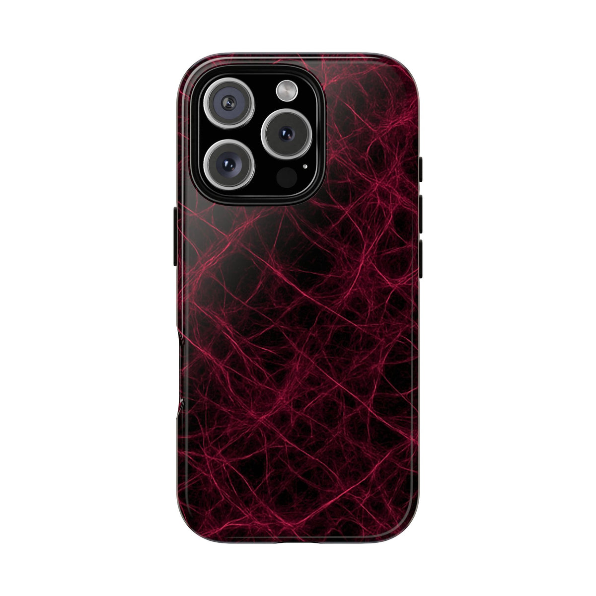 Crimson Synapse – Impact-Resistant Tough Phone Case for iPhone, Samsung & Google Pixel | NecroGrip
