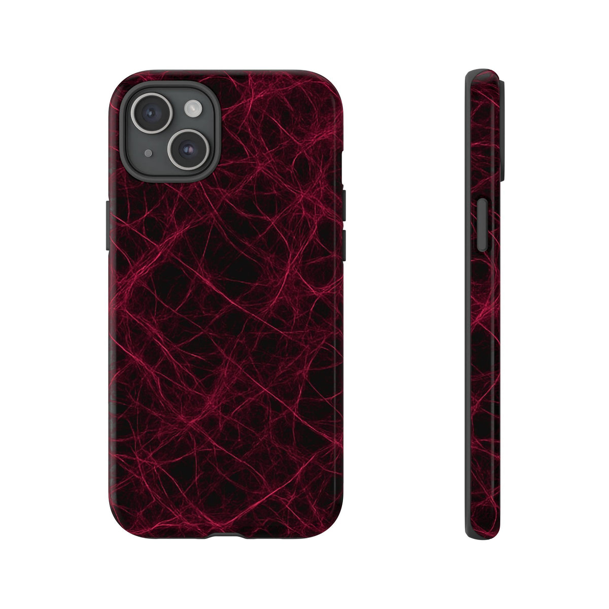 Crimson Synapse – Impact-Resistant Tough Phone Case for iPhone, Samsung & Google Pixel | NecroGrip