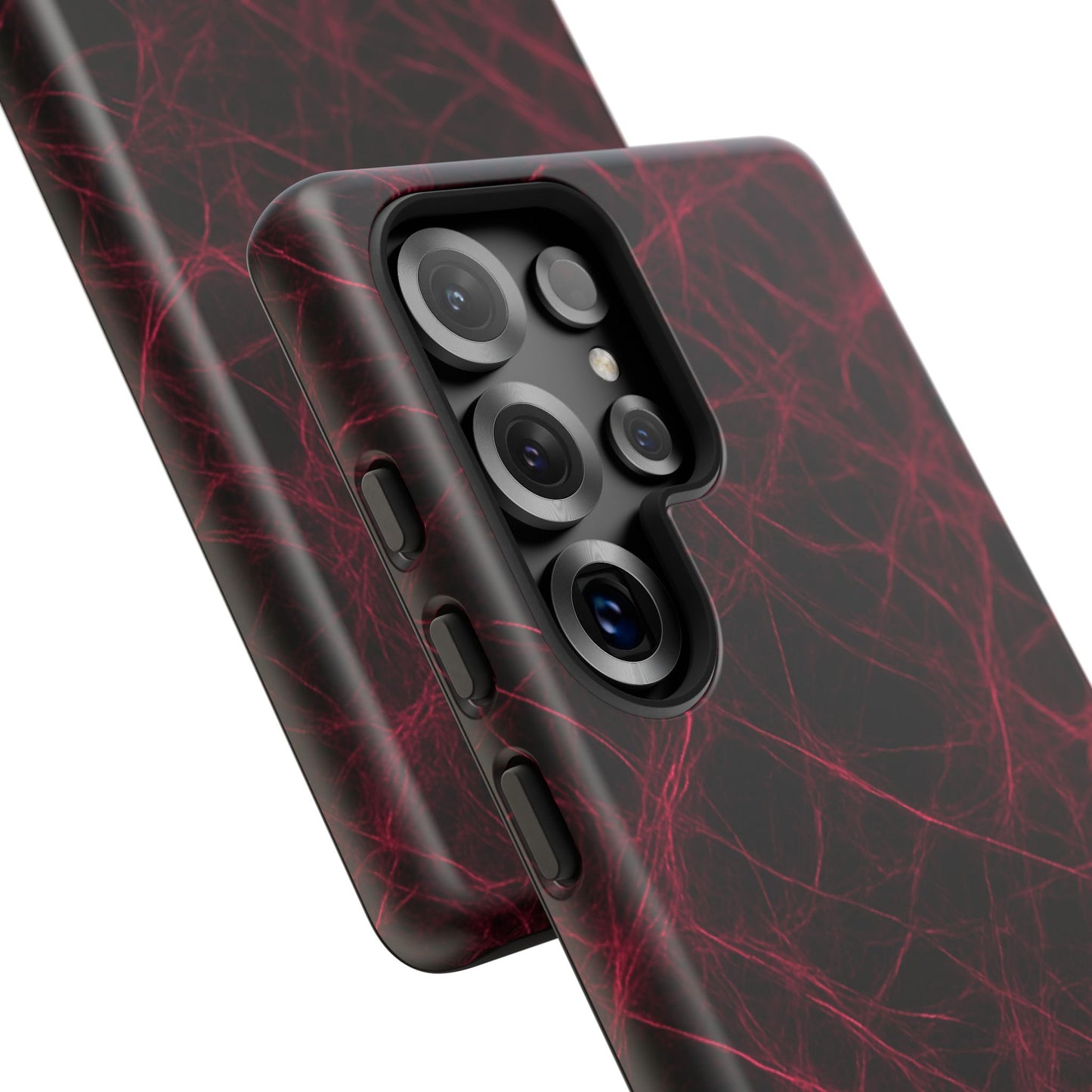 Crimson Synapse – Impact-Resistant Tough Phone Case for iPhone, Samsung & Google Pixel | NecroGrip