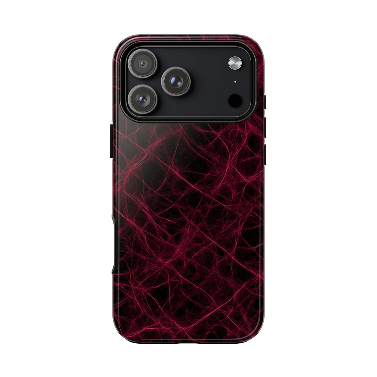 Crimson Synapse – Impact-Resistant Tough Phone Case for iPhone, Samsung & Google Pixel | NecroGrip