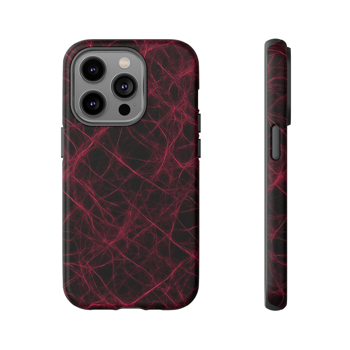 Crimson Synapse – Impact-Resistant Tough Phone Case for iPhone, Samsung & Google Pixel | NecroGrip