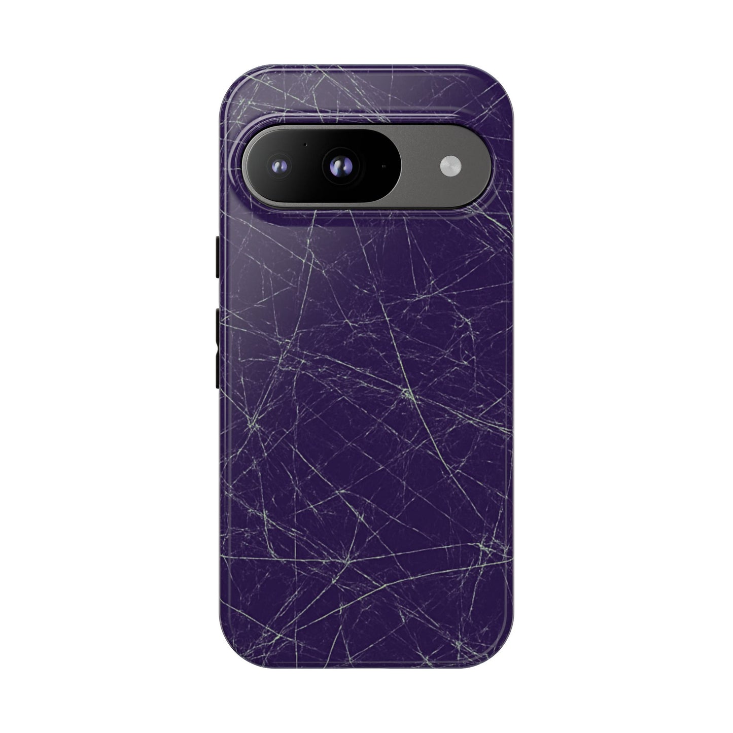 Fragmented impact-resistant phone case with cracked-glass design by NecroGrip.