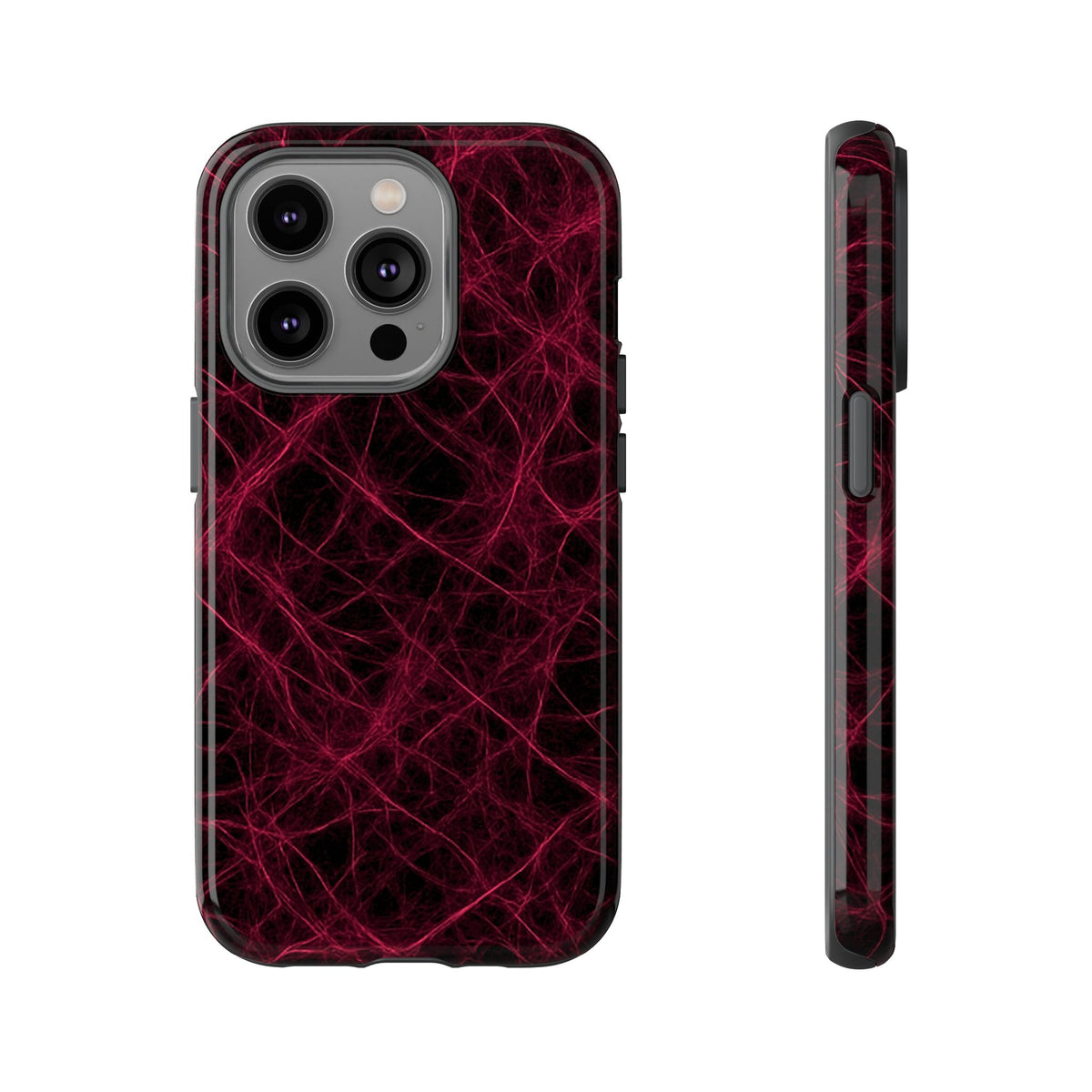 Crimson Synapse – Impact-Resistant Tough Phone Case for iPhone, Samsung & Google Pixel | NecroGrip