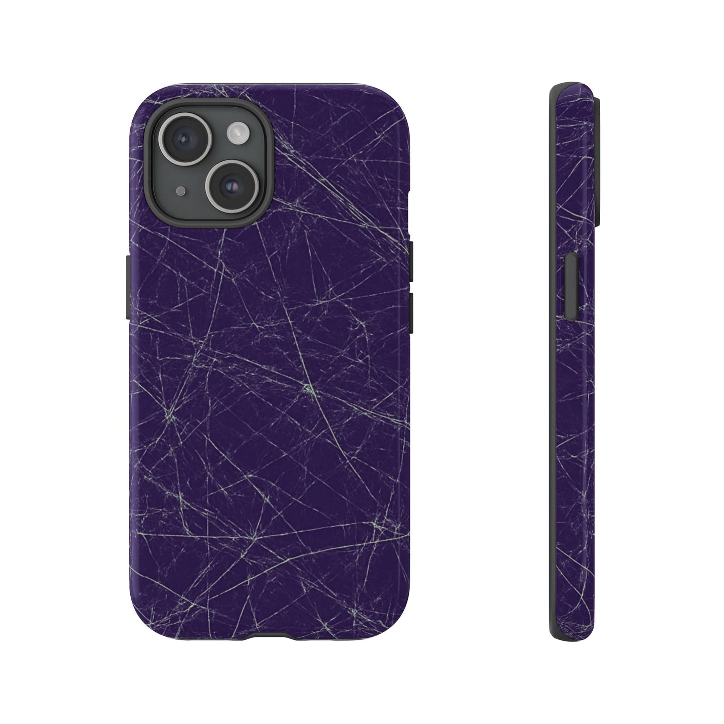 Fragmented impact-resistant phone case with cracked-glass design by NecroGrip.