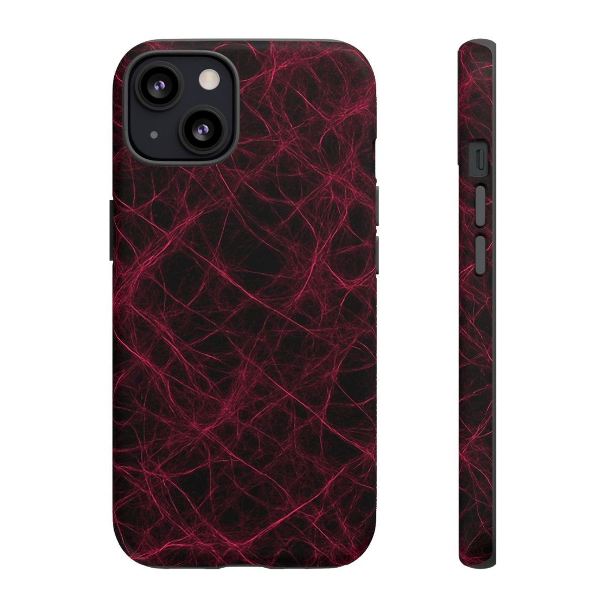 Crimson Synapse – Impact-Resistant Tough Phone Case for iPhone, Samsung & Google Pixel | NecroGrip