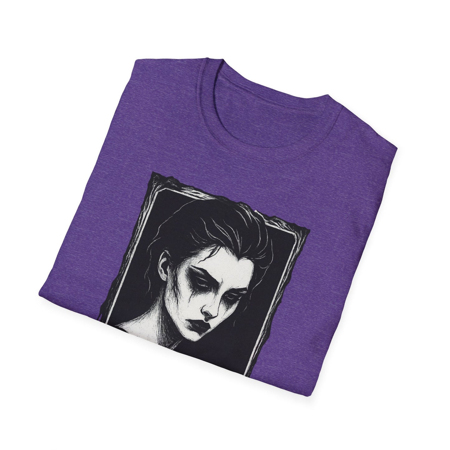 Framed in Mourning – Gothic Portrait Drip T-Shirt - NecroGrip