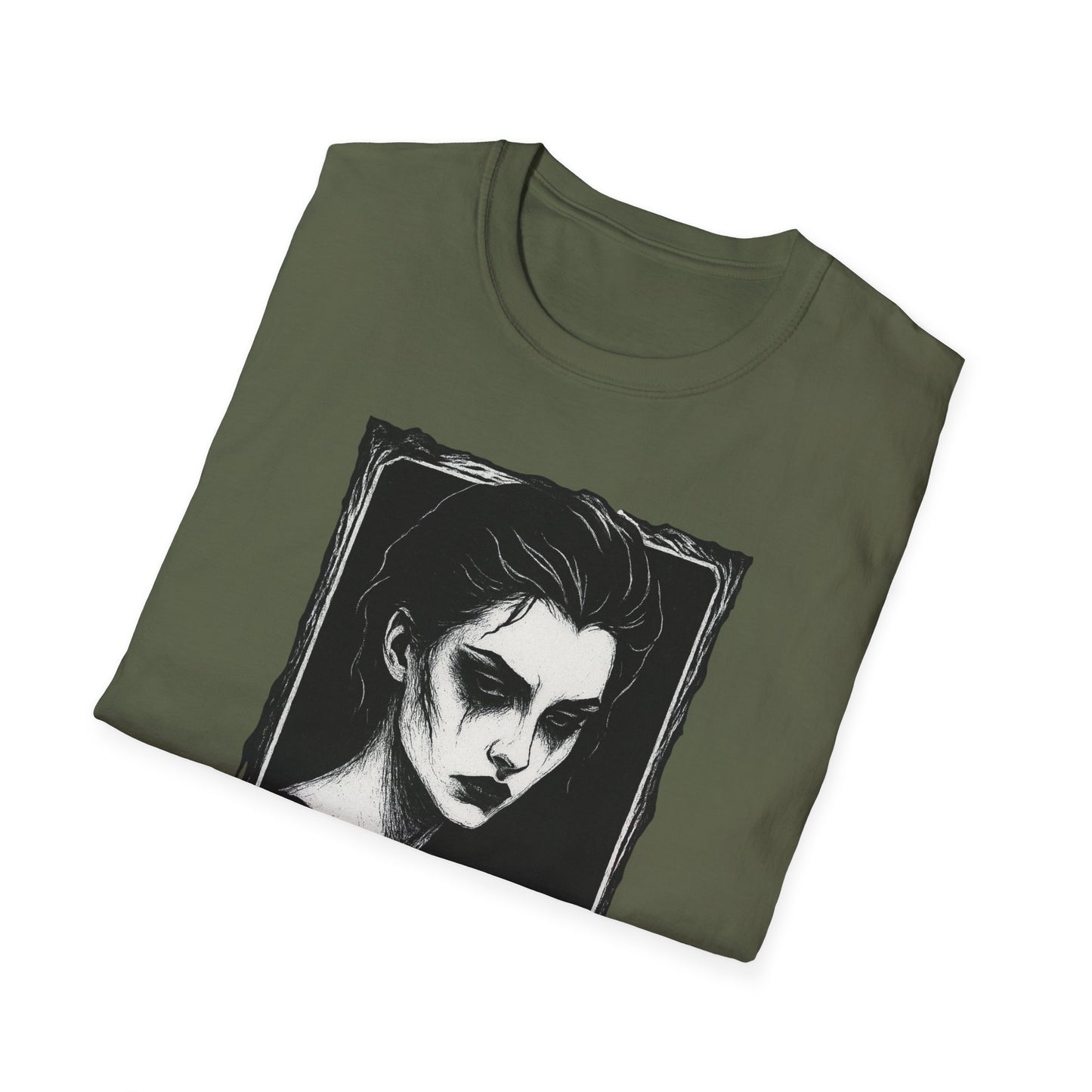 Framed in Mourning – Gothic Portrait Drip T-Shirt - NecroGrip