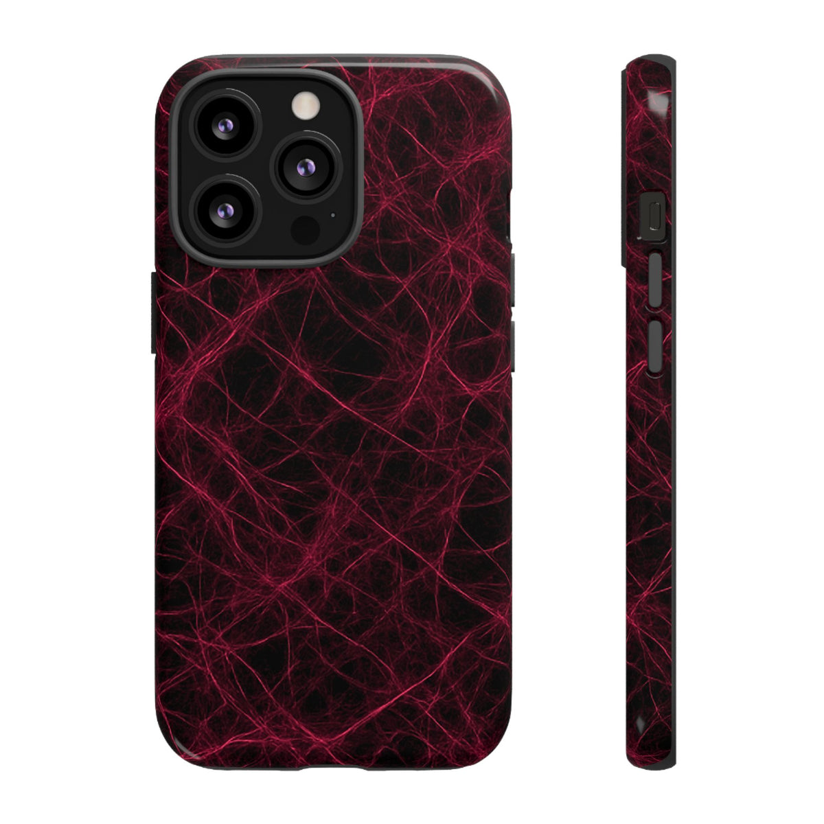 Crimson Synapse – Impact-Resistant Tough Phone Case for iPhone, Samsung & Google Pixel | NecroGrip