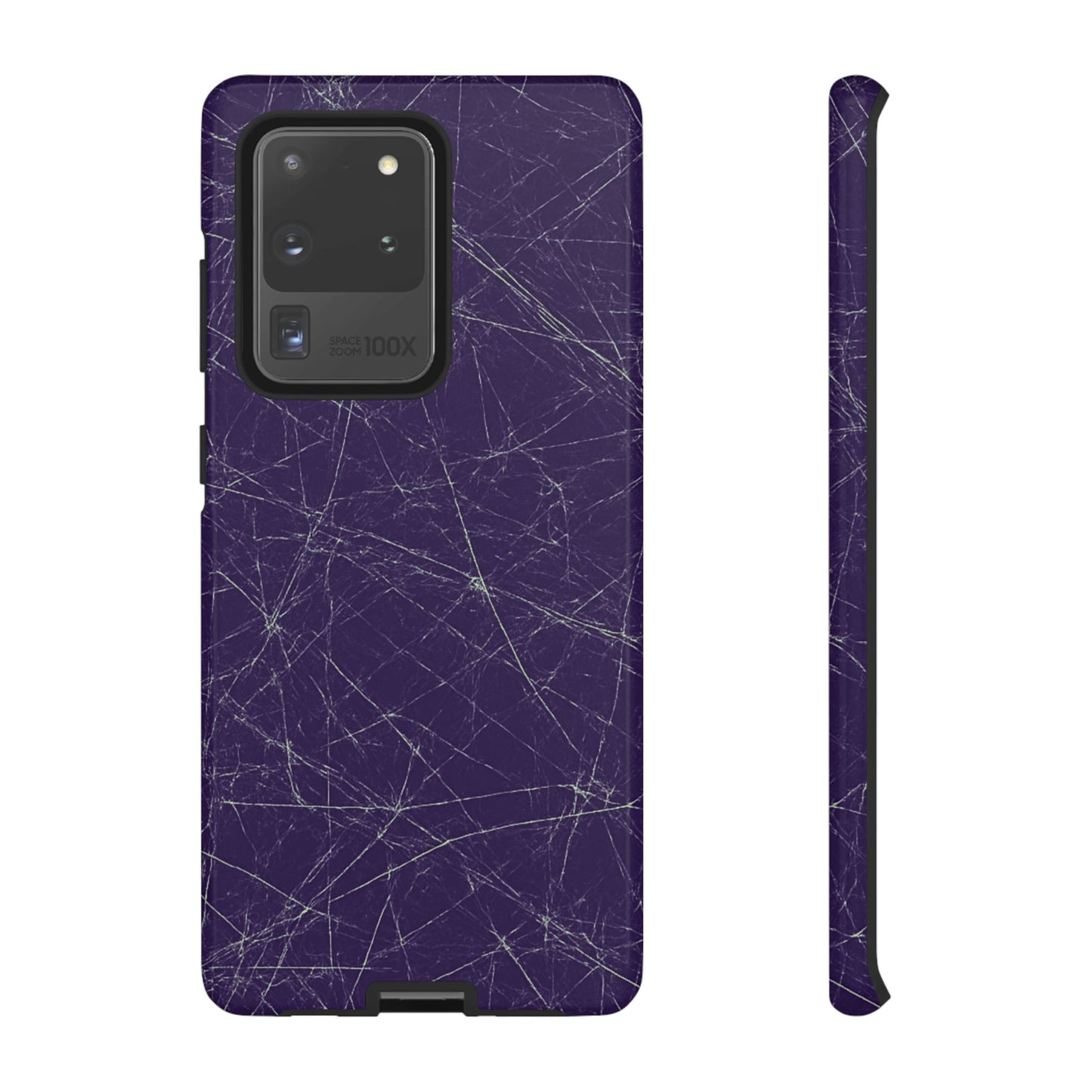 Fragmented impact-resistant phone case with cracked-glass design by NecroGrip.