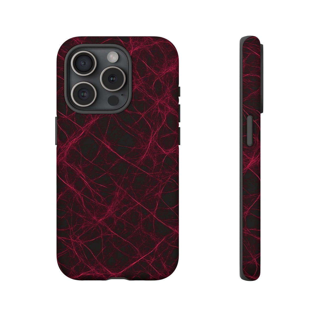 Crimson Synapse – Impact-Resistant Tough Phone Case for iPhone, Samsung & Google Pixel | NecroGrip