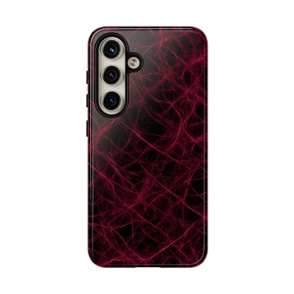 Crimson Synapse – Impact-Resistant Tough Phone Case for iPhone, Samsung & Google Pixel | NecroGrip