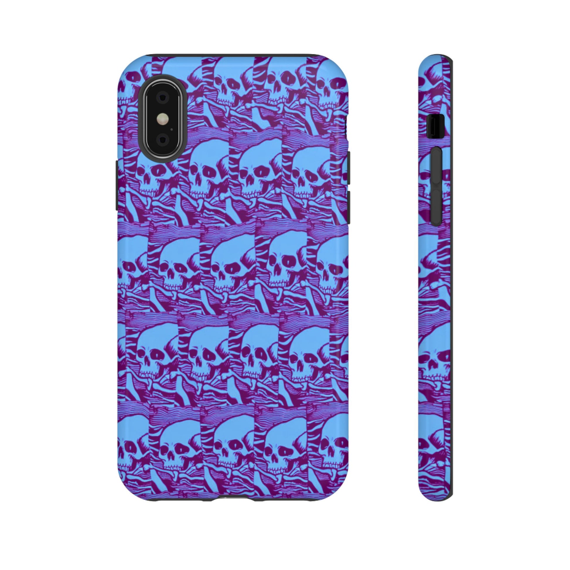 Phone Cases - Cool Blue Pile of Bones - NecroGrip 