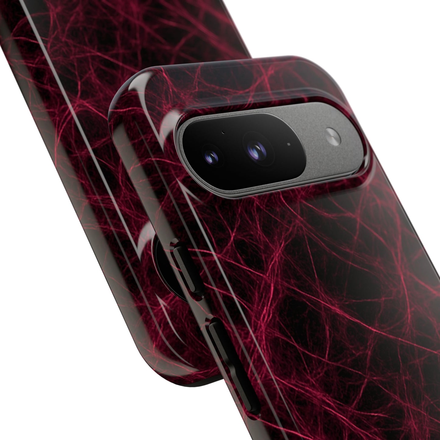 Crimson Synapse – Impact-Resistant Tough Phone Case for iPhone, Samsung & Google Pixel | NecroGrip