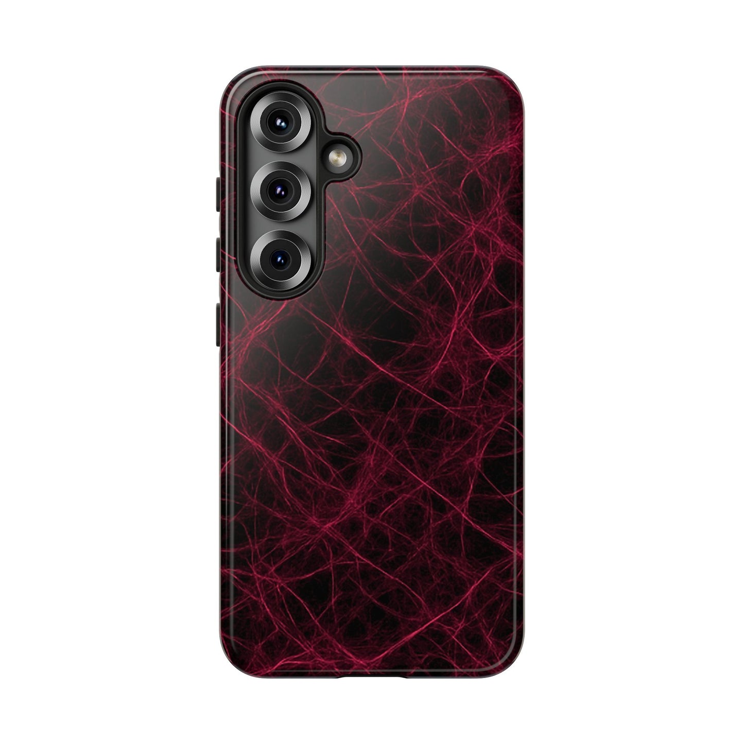 Crimson Synapse – Impact-Resistant Tough Phone Case for iPhone, Samsung & Google Pixel | NecroGrip