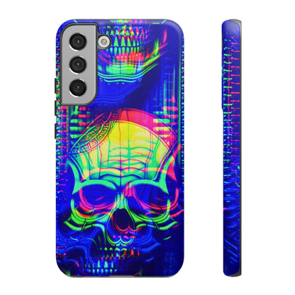 Phone Case - Bright Colorful Jittery Skull Design - NecroGrip 