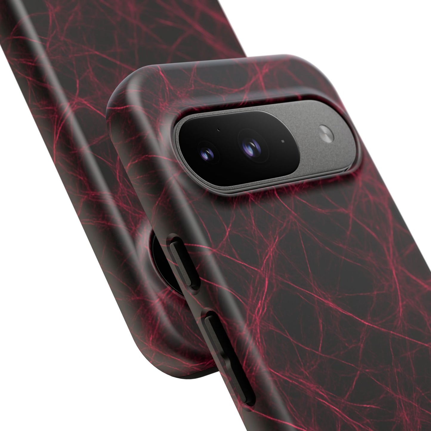 Crimson Synapse – Impact-Resistant Tough Phone Case for iPhone, Samsung & Google Pixel | NecroGrip