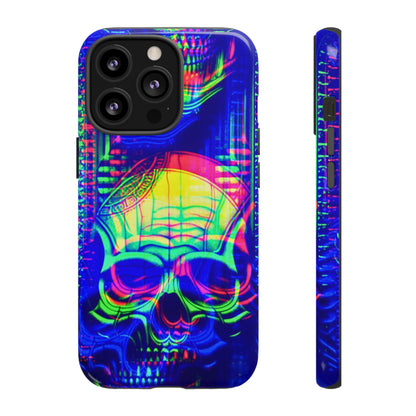Phone Case - Bright Colorful Jittery Skull Design - NecroGrip 