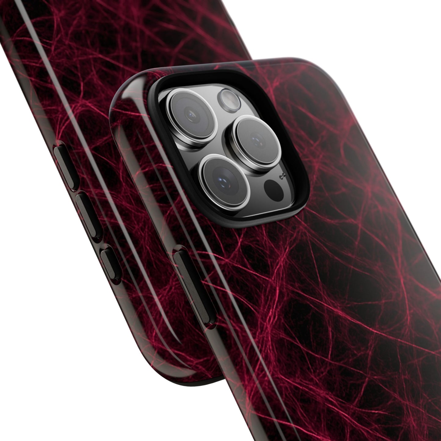 Crimson Synapse – Impact-Resistant Tough Phone Case for iPhone, Samsung & Google Pixel | NecroGrip