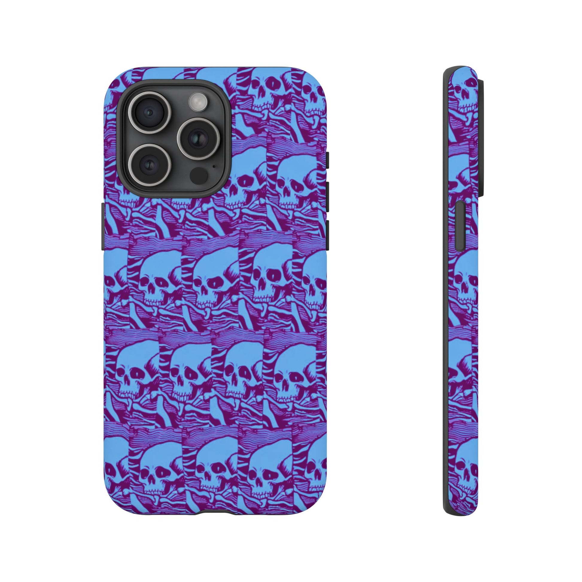 Phone Cases - Cool Blue Pile of Bones - NecroGrip 
