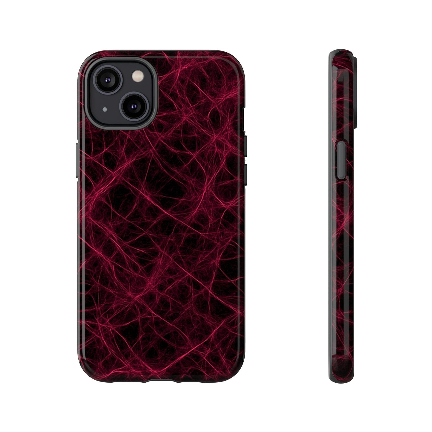 Crimson Synapse – Impact-Resistant Tough Phone Case for iPhone, Samsung & Google Pixel | NecroGrip