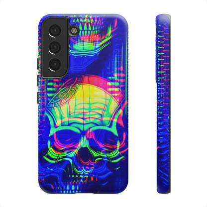 Phone Case - Bright Colorful Jittery Skull Design - NecroGrip 