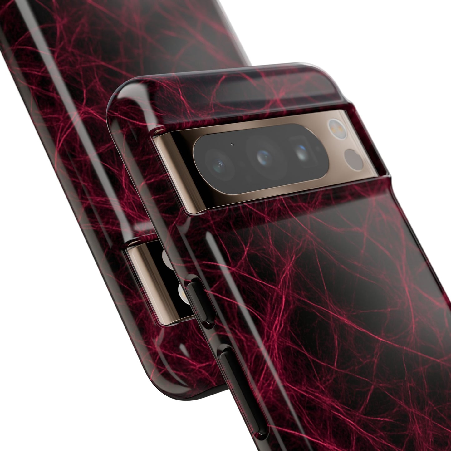 Crimson Synapse – Impact-Resistant Tough Phone Case for iPhone, Samsung & Google Pixel | NecroGrip