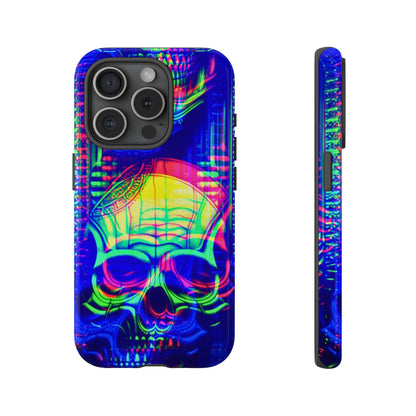 Phone Case - Bright Colorful Jittery Skull Design - NecroGrip 
