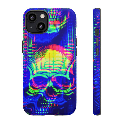 Phone Case - Bright Colorful Jittery Skull Design - NecroGrip 