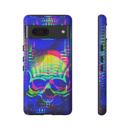 Phone Case - Bright Colorful Jittery Skull Design - NecroGrip 