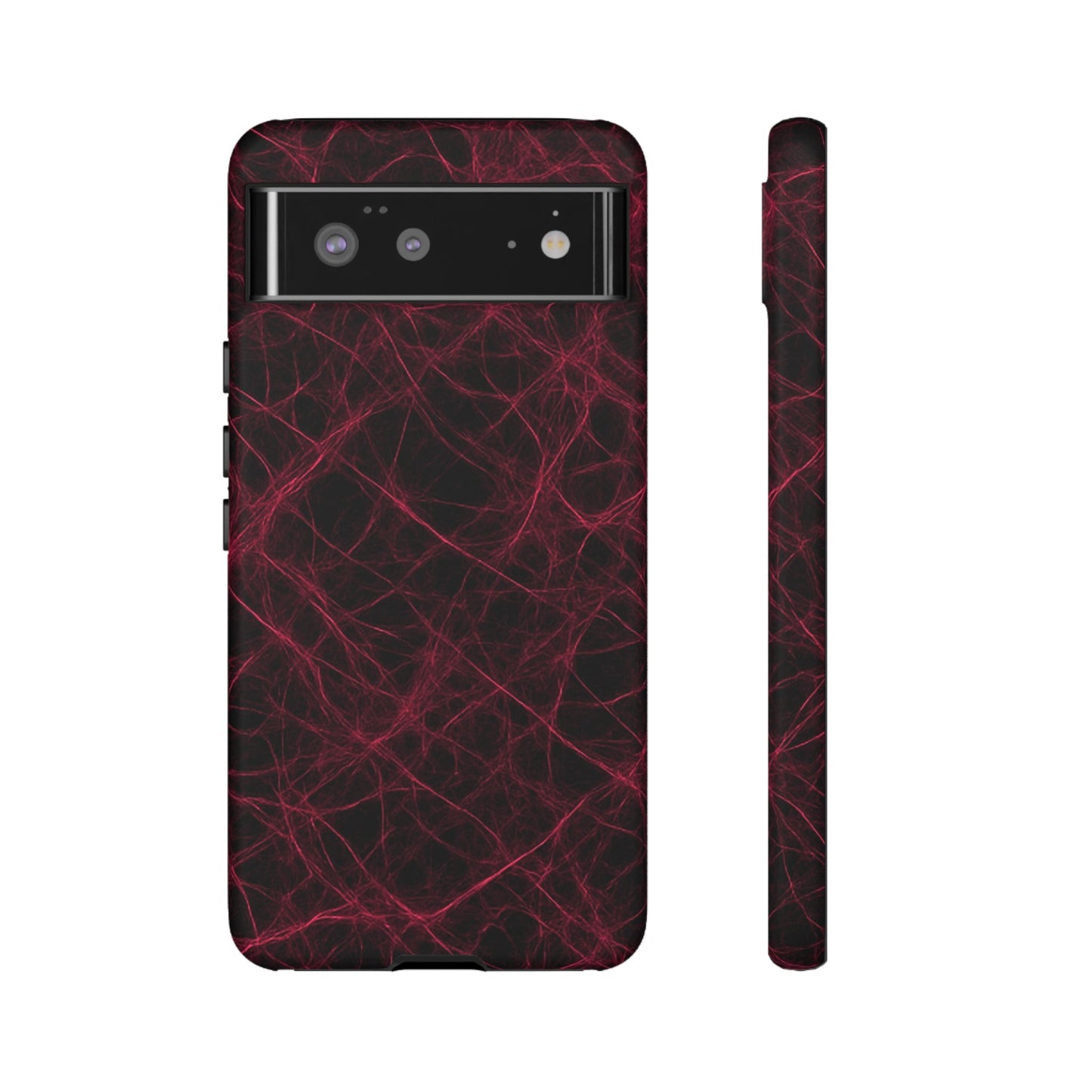 Crimson Synapse – Impact-Resistant Tough Phone Case for iPhone, Samsung & Google Pixel | NecroGrip