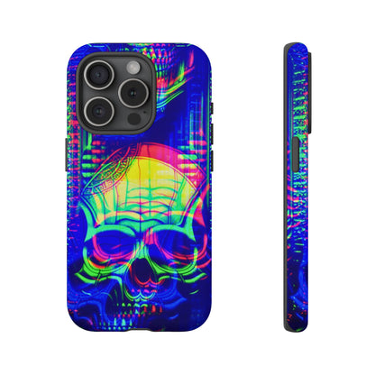 Phone Case - Bright Colorful Jittery Skull Design - NecroGrip 