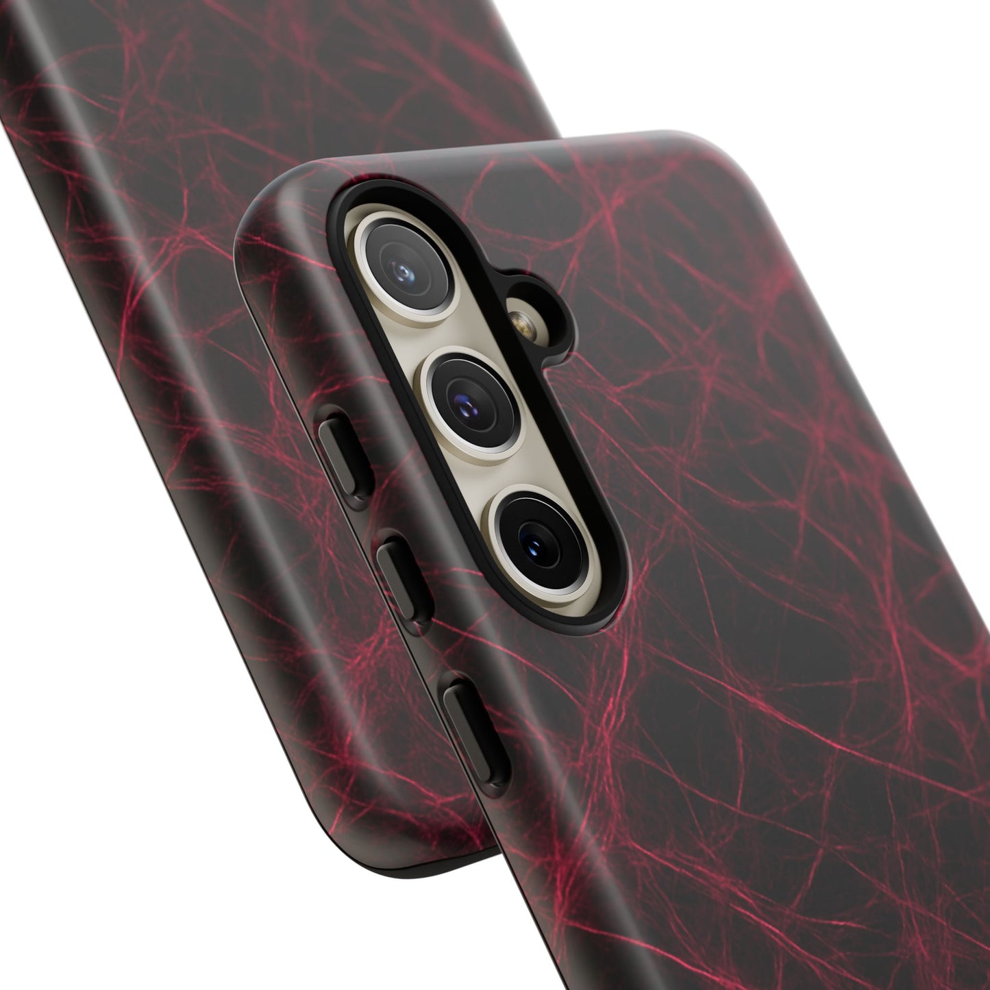 Crimson Synapse – Impact-Resistant Tough Phone Case for iPhone, Samsung & Google Pixel | NecroGrip