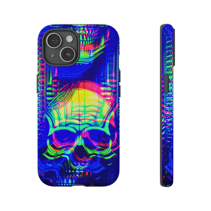 Phone Case - Bright Colorful Jittery Skull Design - NecroGrip 