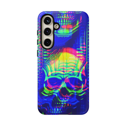 Phone Case - Bright Colorful Jittery Skull Design - NecroGrip 