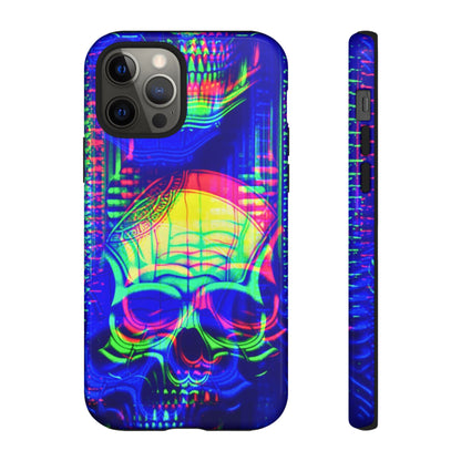 Phone Case - Bright Colorful Jittery Skull Design - NecroGrip 