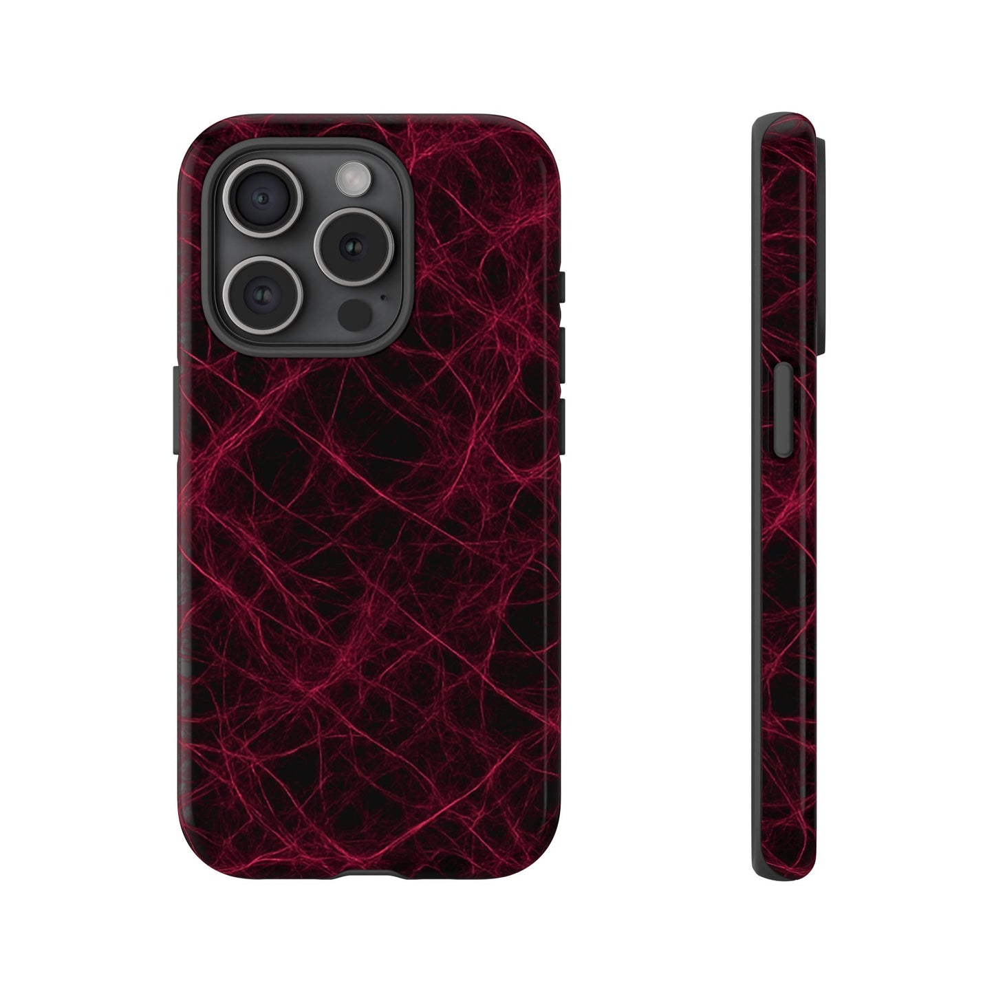 Crimson Synapse – Impact-Resistant Tough Phone Case for iPhone, Samsung & Google Pixel | NecroGrip
