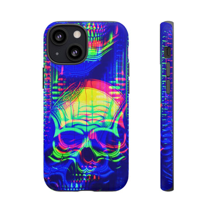 Phone Case - Bright Colorful Jittery Skull Design - NecroGrip 