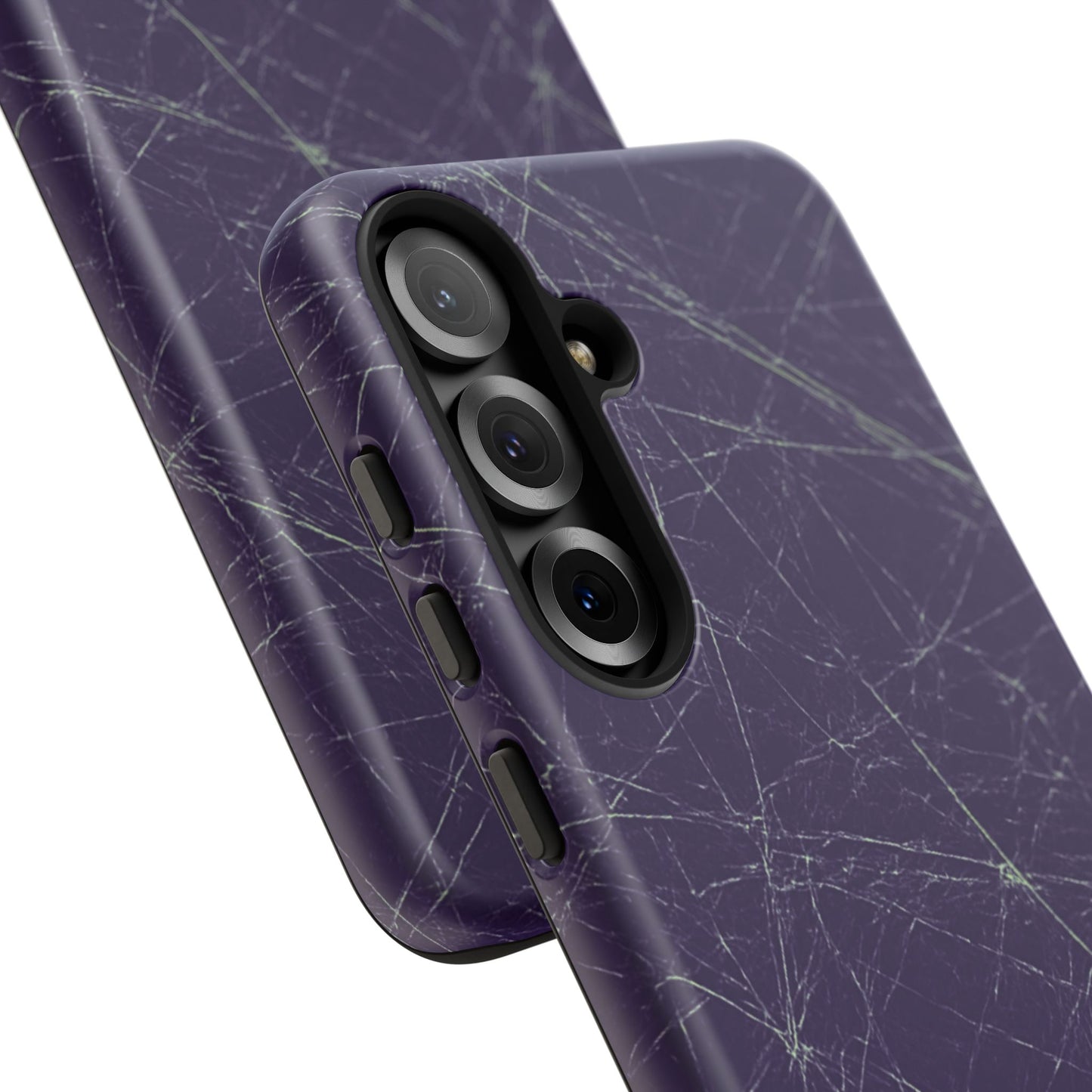 Fragmented impact-resistant phone case with cracked-glass design by NecroGrip.