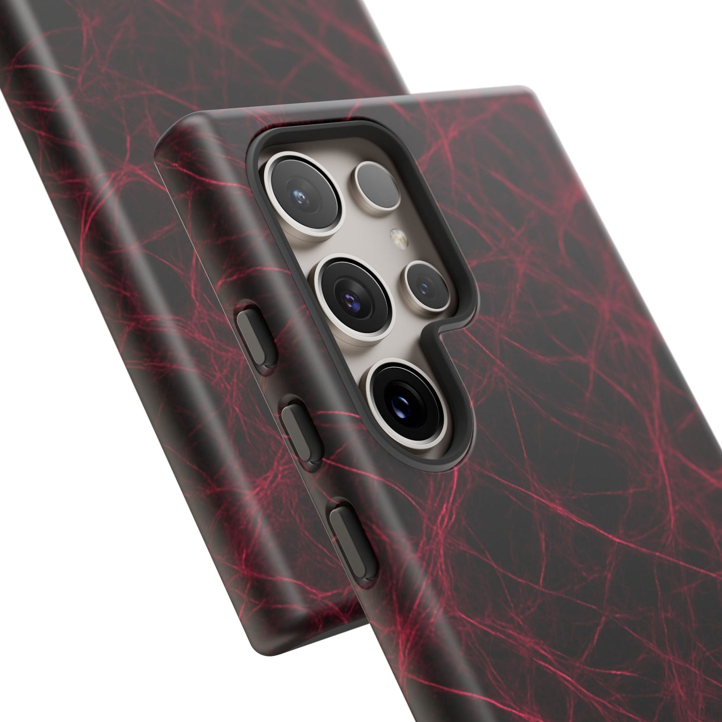 Crimson Synapse – Impact-Resistant Tough Phone Case for iPhone, Samsung & Google Pixel | NecroGrip